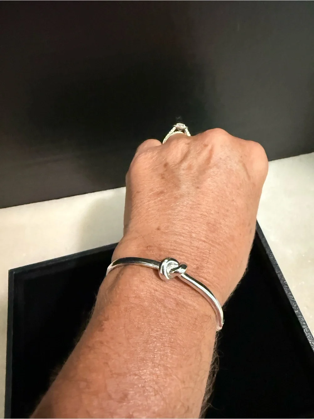 Kate Spade New York Sailor's Knot Hinge Bracelet Silvertone